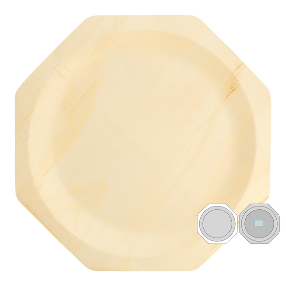 Åttekantet plate "tre" tre